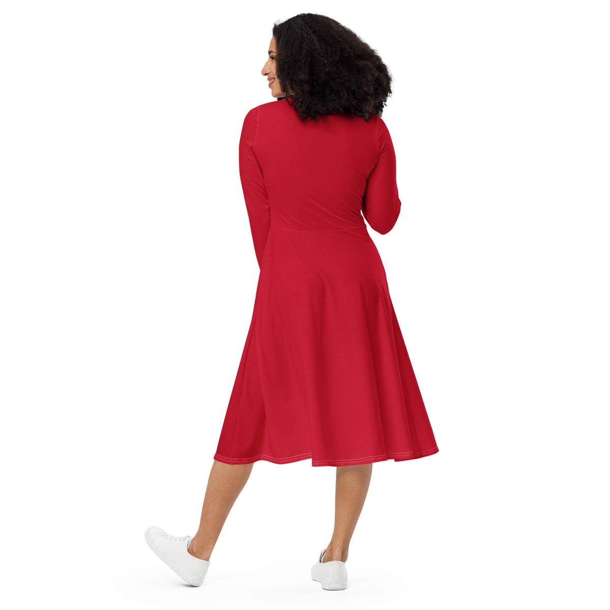 long sleeve midi dress