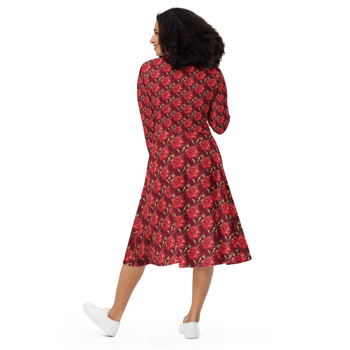 long sleeve midi dress