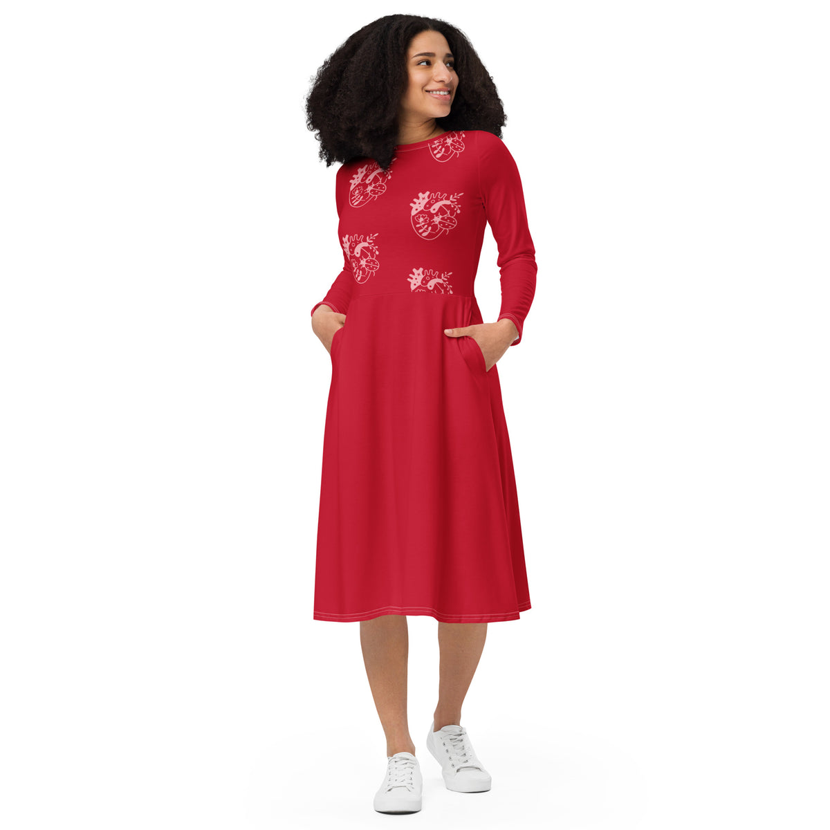 long sleeve midi dress