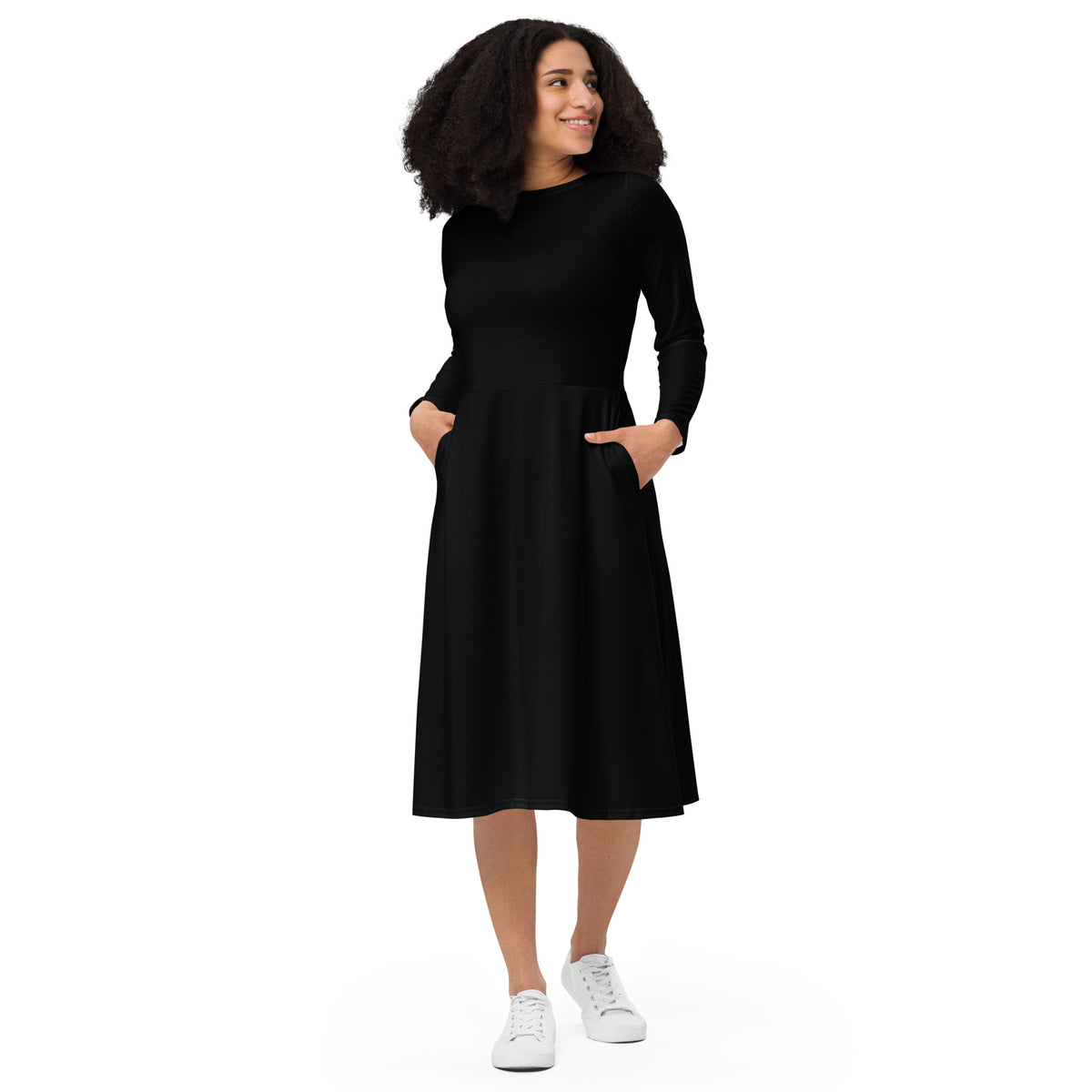 long sleeve midi dress