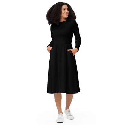 long sleeve midi dress