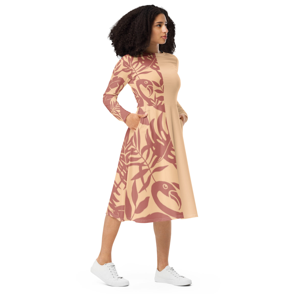 long sleeve midi dress
