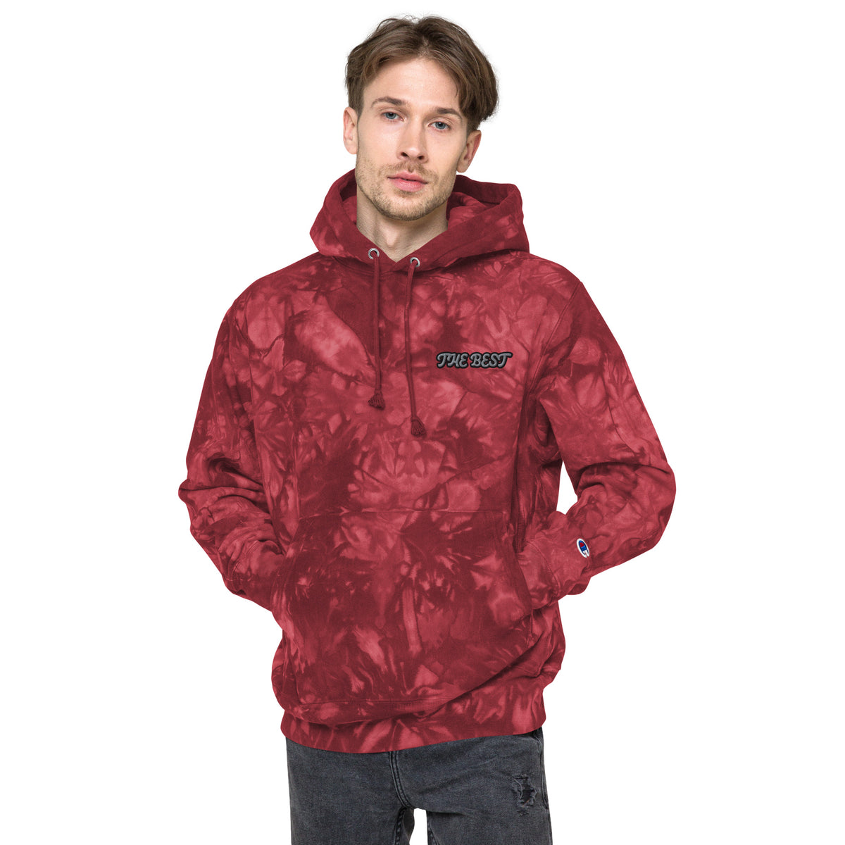 Men Champion tie-dye hoodie