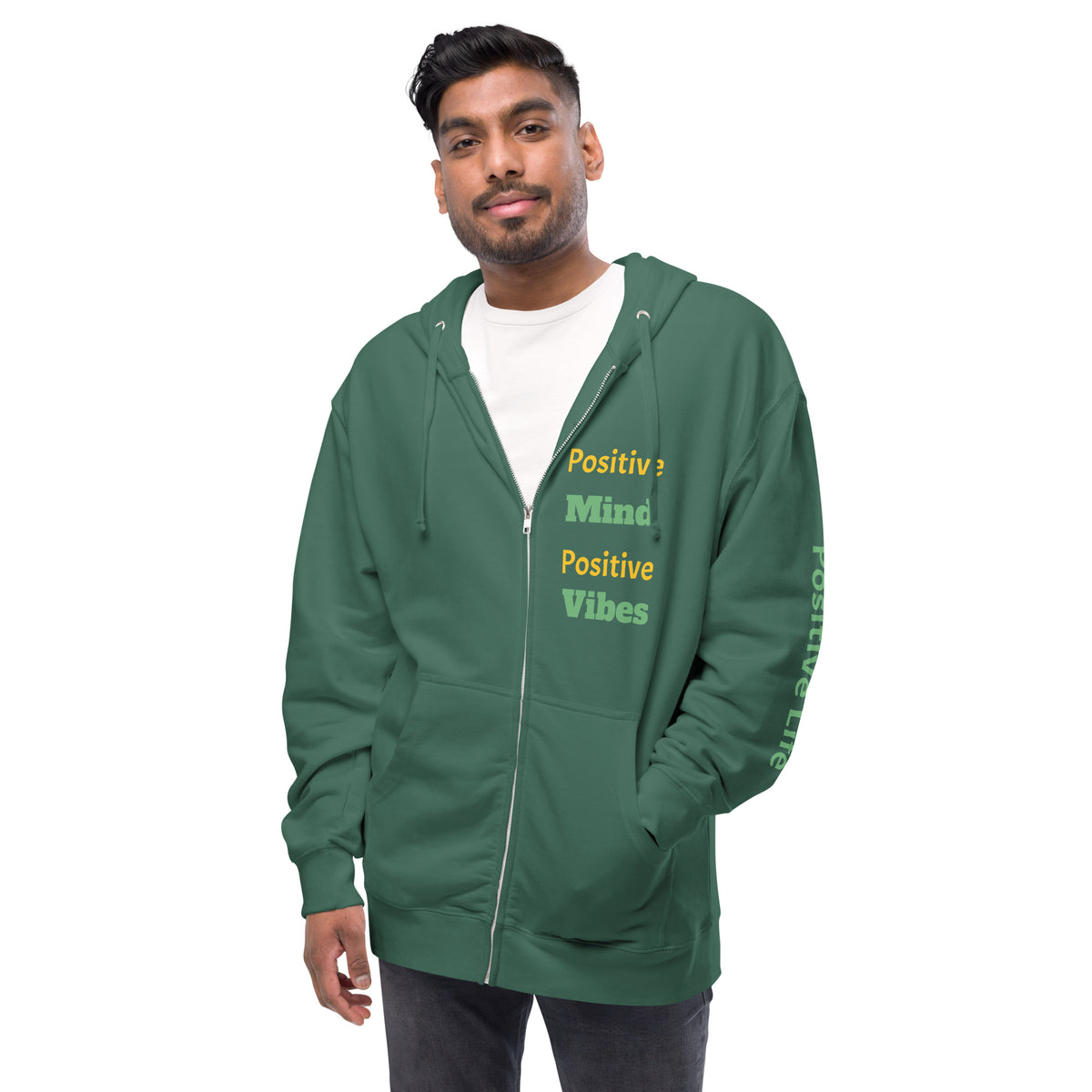 Men fleece zip up hoodie