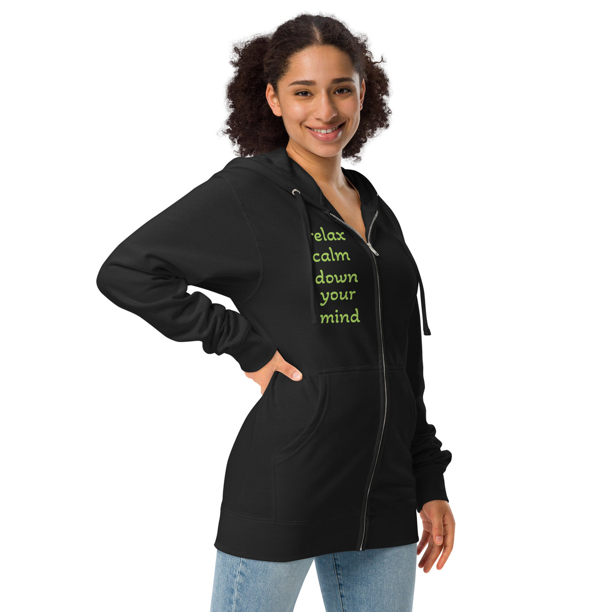 Unisex fleece zip up hoodie