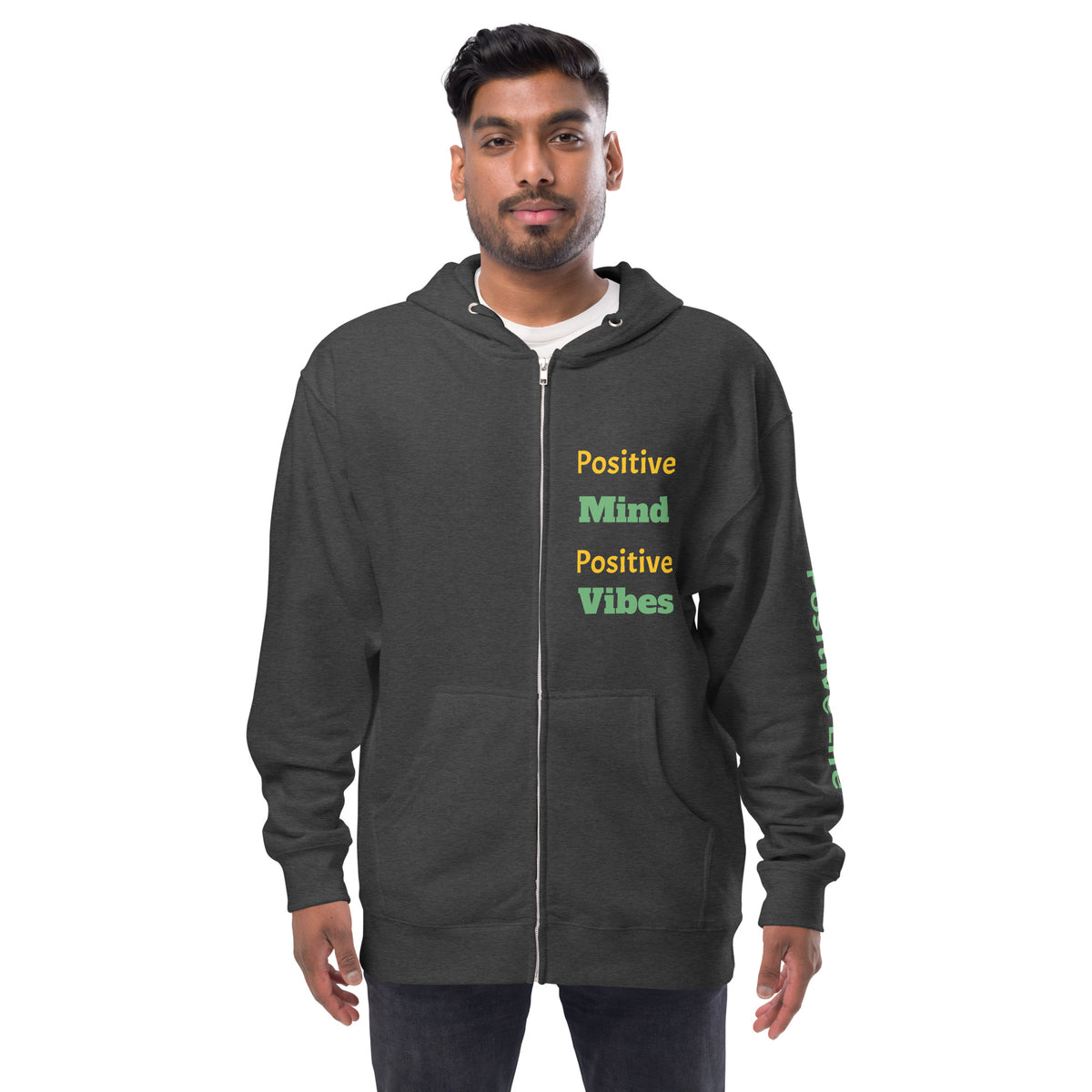 Men fleece zip up hoodie